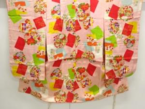 アンティーク　紋錦紗花丸文様着物